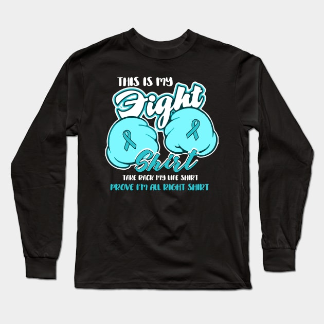 this is my fight cervical cancer shirt Long Sleeve T-Shirt by TeesCircle